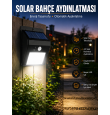 Solar Lamba Giriş, Bahçe Yol Avlu Hareket Sensörlü Led Parlak Gece Su Geçirmez