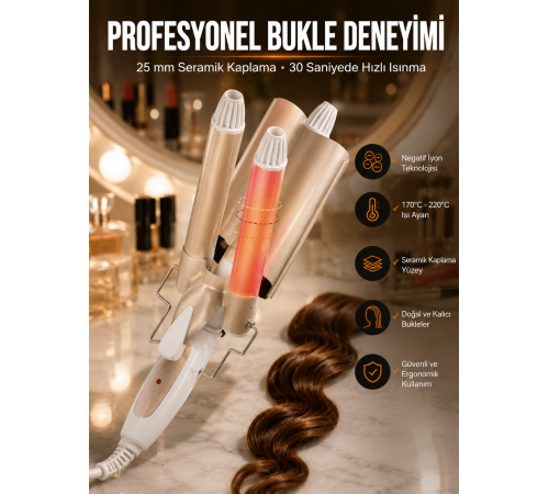 Wag Maşa Negatif İyon Teknolojili Isı Ayarlı Saç Maşası