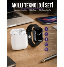 2025 Model Akıllı Saat ve 2.Nesil TWS Bluetooth Kulaklık ANC Özelliği Amoled Ekran