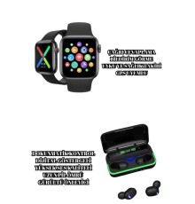 Ucuz ve Kaliteli Kulaklıklı Saat Seti Bluetooth Bağlantılı Akıllı Saat ve Kulaklık