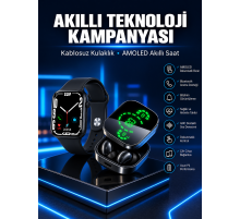 Yeni Nesil Akıllı Saat ve Ucuz Kaliteli Bluetooth Kablosuz Kulaklık Amoled Ekran