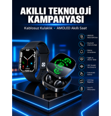 Yeni Nesil Akıllı Saat ve Ucuz Kaliteli Bluetooth Kablosuz Kulaklık Amoled Ekran