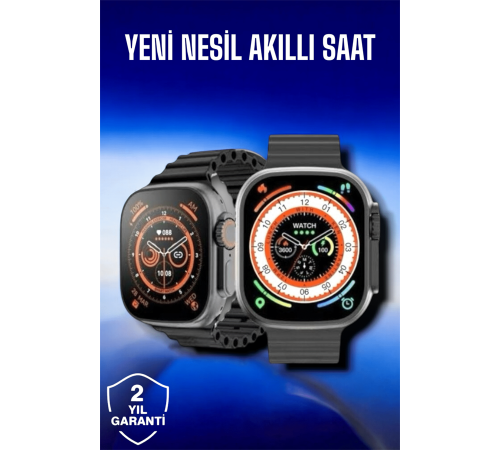 45 MM Gri Kasa Ultra Akıllı Saat Sesli Görüşme, Sağlık Takibi, Suya Dayanıklı