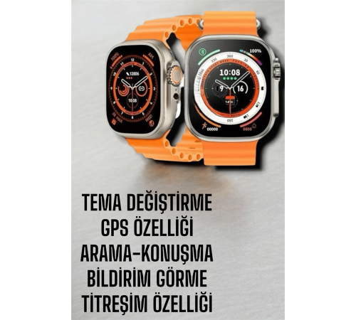Suya ve Toza Dayanıklı 45 MM Akıllı Saat Bildirim ve Cevapsız Çağrı Görüntüleme