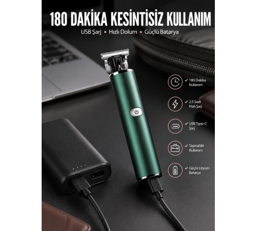 Tıraş Makinesi Saç Sakal Ense Çizim Ayarlanabilir Başlık Yeni Nesil