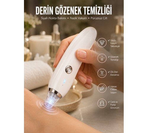 4 Başlıklı Pilli Vakumlu Siyah Nokta Temizleyici Akne Ve Sivilce Önleyici