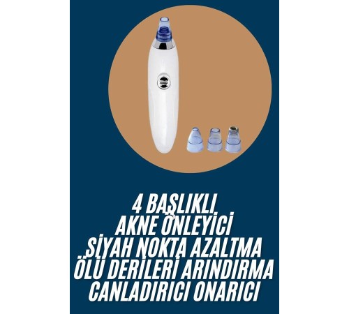 Yeni Nesil Vakumlu Pilli Siyah Nokta ve Yüz Temizleme Cihazı 4 Başlıklı
