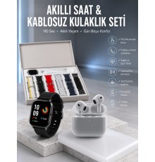 7 Kordonlu Akıllı Saat Ve 3.Nesil Kulaklık Dokunmatik Ekran Sesli Görüşme Yapabilen