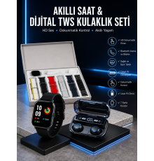 Yeni Model Akıllı Saat ve Kulaklık Kampanyası Nabızz Ölçer Bluetooth Bağlantılı Uzun Pil Ömrü