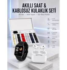 7 Kordonlu Akıllı Saat Ve Yeni Nesil Kulaklık Dokunmatik Ekran Android ve İOS Uyumlu