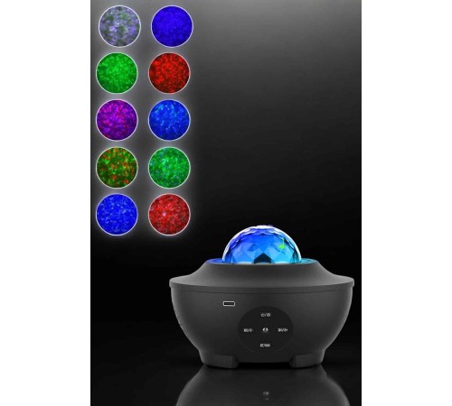 Projektör Yıldız Gece Lambası Disko Topu Bluetooth Bağlantılı Taşınabilir Şarjlı