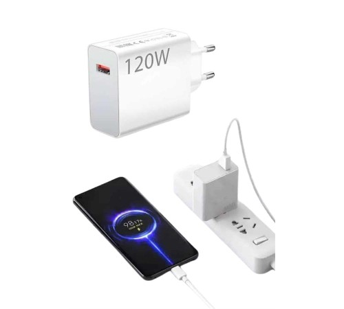Type C Yüksek Hızlı Şarj Aleti Beyaz 120W Ultra Uzun Ömürlü