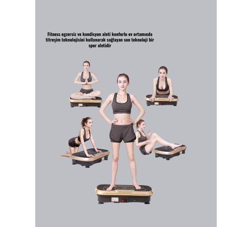 Evde Spor İçin Titreşimli Plate Fitness Platformu