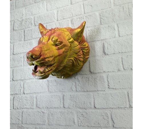 Gold Kurt Duvar Aksesuarı Asılabilir 3D Dekoratif Heykel 25x19 cm