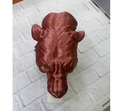 Dekoratif Asılabilir Jaguar Başı 3D Duvar Heykeli Gold Red 20x16 cm