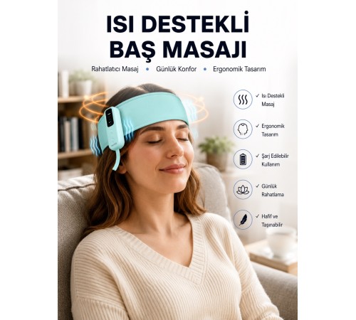 Yumuşak Dokulu Baş Masaj Bandı Günlük Kullanıma Uygun Yeni Nesil