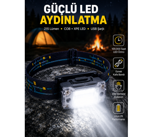 Taşınabilir Şarjlı LED Fener XPE95LM COB120LM Manyetik Gövde Yeni Nesil