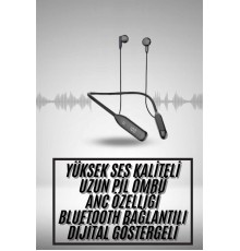 100 Saat Kablolu Boyun Askılı Dijital Göstergeli Bluetooth Kulaklık