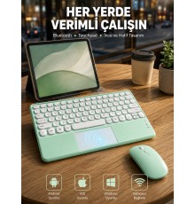 Bluetooth Touchpad Klavye Ultra İnce Taşınabilir Q Klavye Yeni Nesil