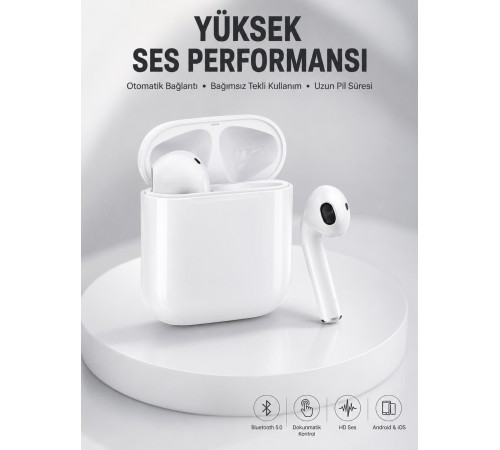 2. Nesil Bluetooth Android ve İOS Uyumlu Kablosuz Kulaklık Çağrı Cevaplama
