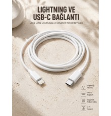 Type-C Ligtning 30W İOS Şarj Kablosu Hızlı Şarj Kablosu