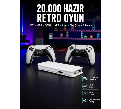 Retro Oyun Konsolu – 20.000 Yüklü Oyun