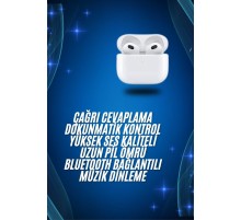 3.Nesil İOS Android Uyumlu Bluetooth 5.0 Beyaz Çağrı Cevaplama