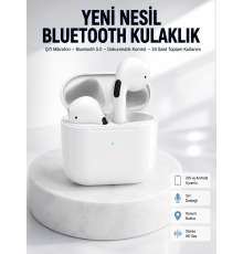 Yeni Nesil Bluetooth Kulaklık Beyaz Çağrı Cevaplayabilen Kablosuz