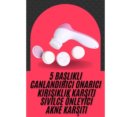 Cilt Temizleme ve Masaj Aleti 5 Başlıklı Akne ve Sivilce Önleyici