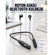 60 Saat Kablolu Boyun Askılı Dijital Göstergeli Bluetooth Kulaklığı Yeni Nesil
