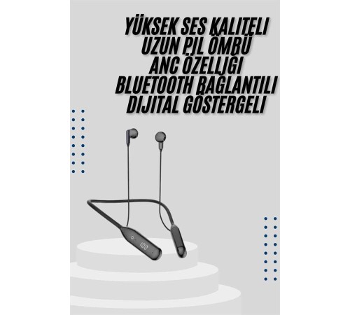 Kablolu Kulak İçi Bluetooth Kulaklık 60 Saat ANC Özellikli Boyun Bantlı