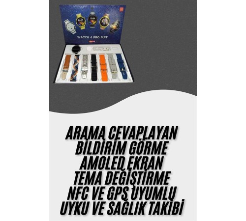 Akıllı Saat Çoklu Kordon Seçenekli Dokunmatik Ekran Nabız Sensörlü