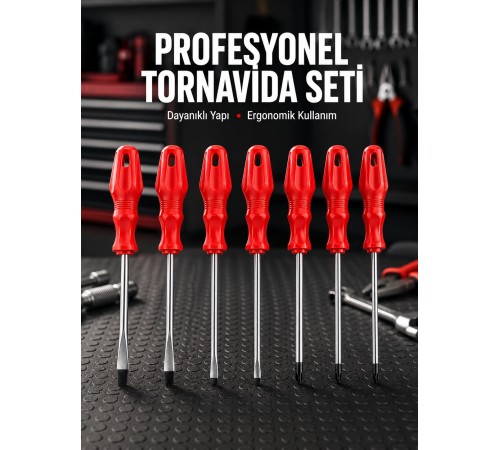 Profesyonel ve Günlük Kullanıma Uygun 7li Tornavida Seti