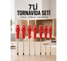 Ev ve Atölye Kullanımına Uygun 7 Parça Tornavida Seti