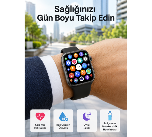 Plastik Kordonlu Kalp Atışı Uyku Takibi ve Çağrı Cevaplayabilen Akıllı Saat