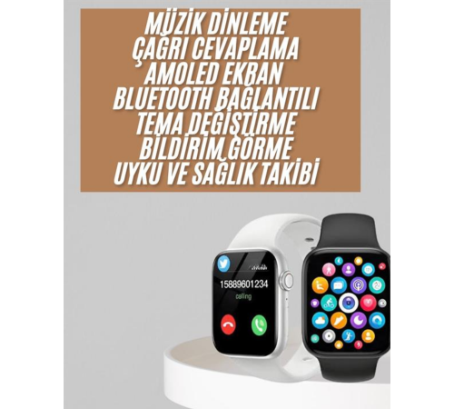 1.83 İnç Akıllı Saat Android ve İOS Uyumlu Çağrı Cevaplayabilen Adımsayar GPS Takibi
