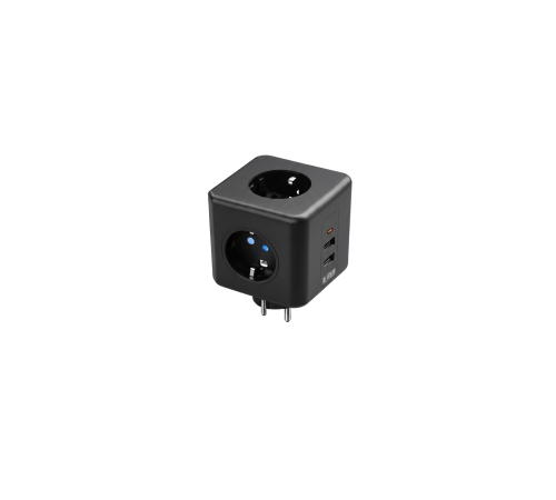 Akım ve Voltaj Korumalı Küp Priz 3 USB Destekli