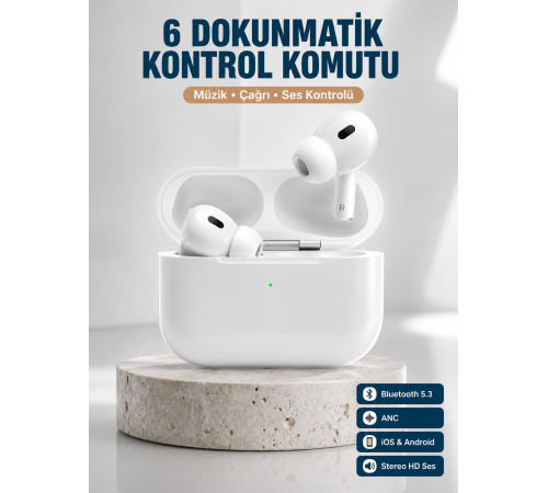 Yeni Nesil Pro Bluetooth Kulaklık Android ve İOS Uyumlu Dokunmatik Kontrol