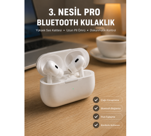 Bluetooth Kulaklık Kulak İçi Silikonlu Stereo Yüksek Ses Kaliteli Dokunmatik