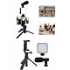 Telefon Tutucu Mini Mikrofonlu Tripod Vlog Çekim Video