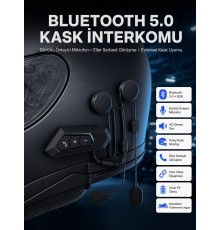 Intercom Bluetooth Kask Kulaklık Motosiklet Kulaklık 5.0 Bluetooth