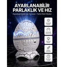 Dinozor Yumurtası Tasarımlı Projektörlü Gece Lambası