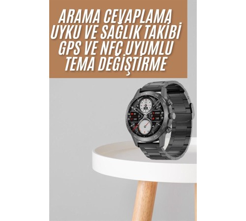 Akıllı Saat Çelik Kordon Çağrı Cevaplama Amoled Ekran Titreşimli Uyku ve Sağlık Takibi
