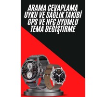 Erkeklere Özel Akıllı Saat Çelik Kordon Bluetooth Bağlantılı İOS ve Android Uyumlu