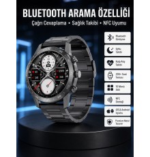 Çağrı Cevaplama Sesli Asistan Çoklu Dil Desteği 5.0 Bluetooth Akıllı Saat