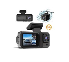 1080P 3 Lensli WİFİ Araç İçi Kameralı Ekran DVR Kaydedici Gece Görüşlü