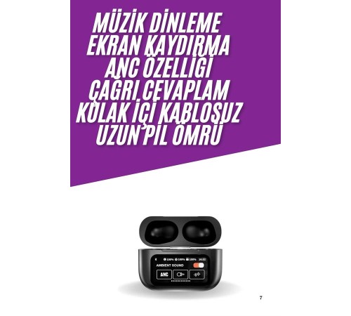 2025 Model Bluetooth Kulaklık Dokunmatik Ekran Yüksek Ses Kalitesi