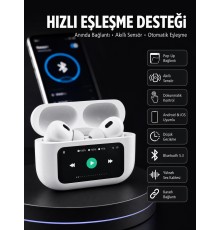 Dokunmatik Ekranlı ANC/ENC Yeni Nesil Pro Bluetooth Kulaklık Dokunmatik Ekran Yeni Nesil