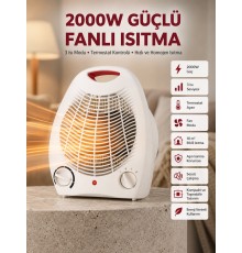 2000W Taşınabilir Elektrikli Fanlı Isıtıcı – Hızlı Isınma, Kompakt Boy
