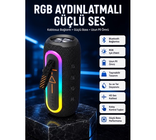 Bluetooth Hoparlör USB Şarjlı Uzun Pil Ömrü Android ve İOS Uyumlu Renkli